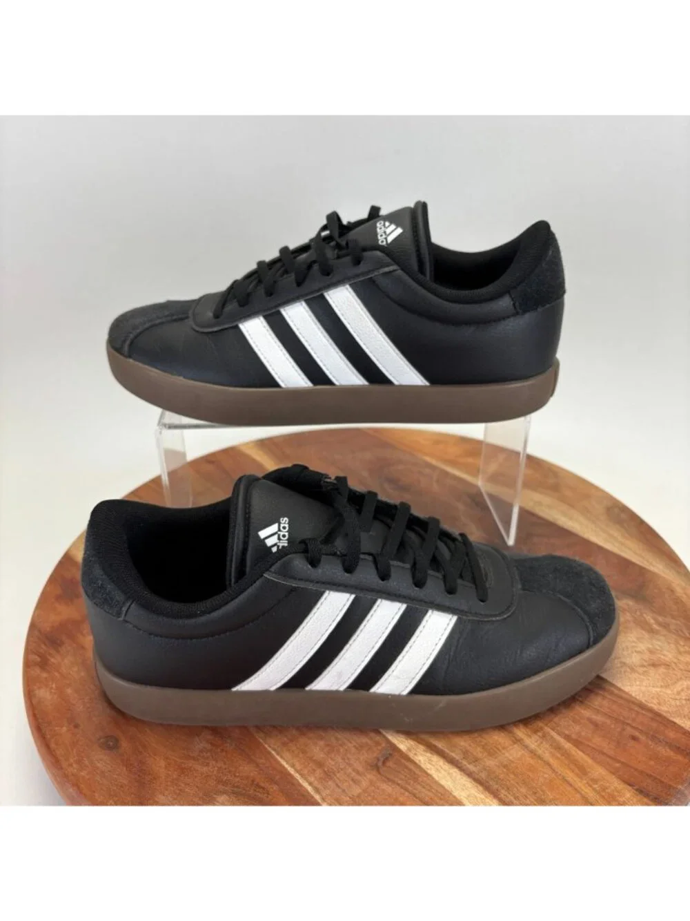 Adidas VL Court 3.0 K Shoes Core Black Cloud White Gum IE3630 Mens Size 7